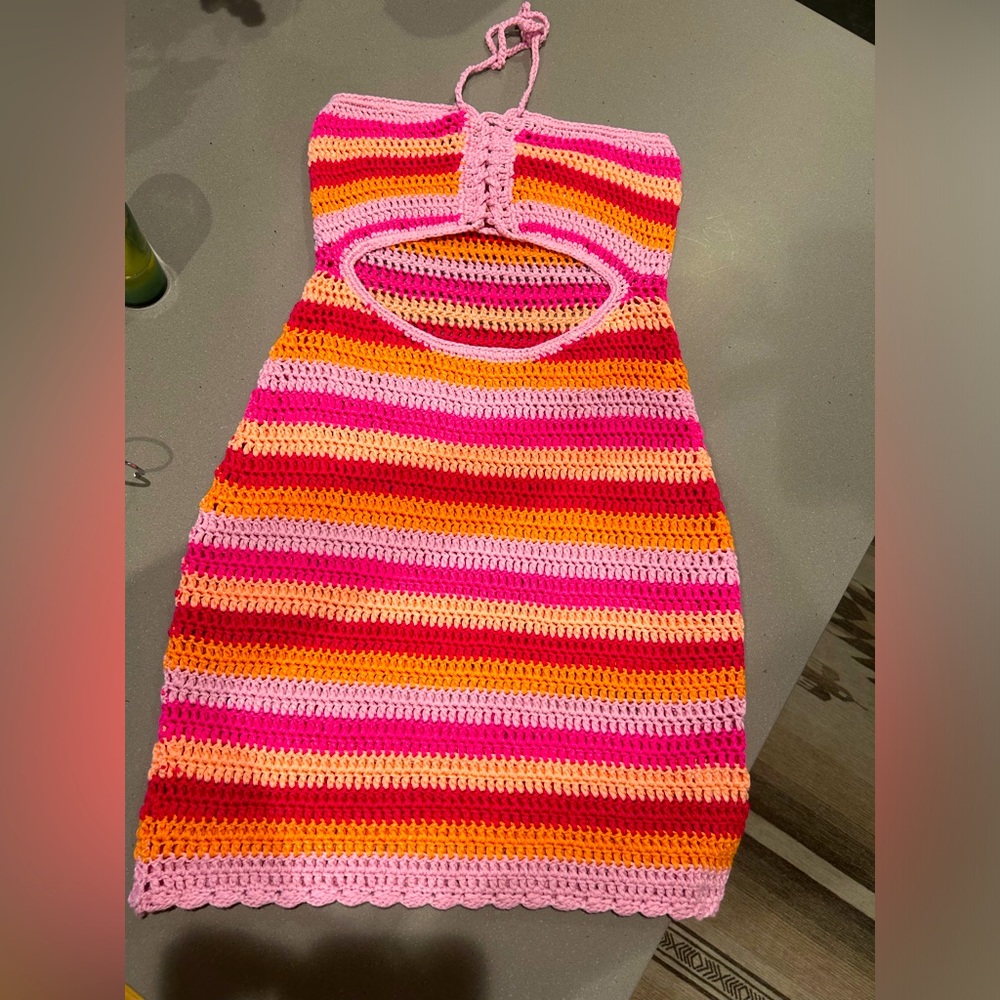 Lovers + Friends, Alexia Mini crochet dress (sm). Brand new with tags still on